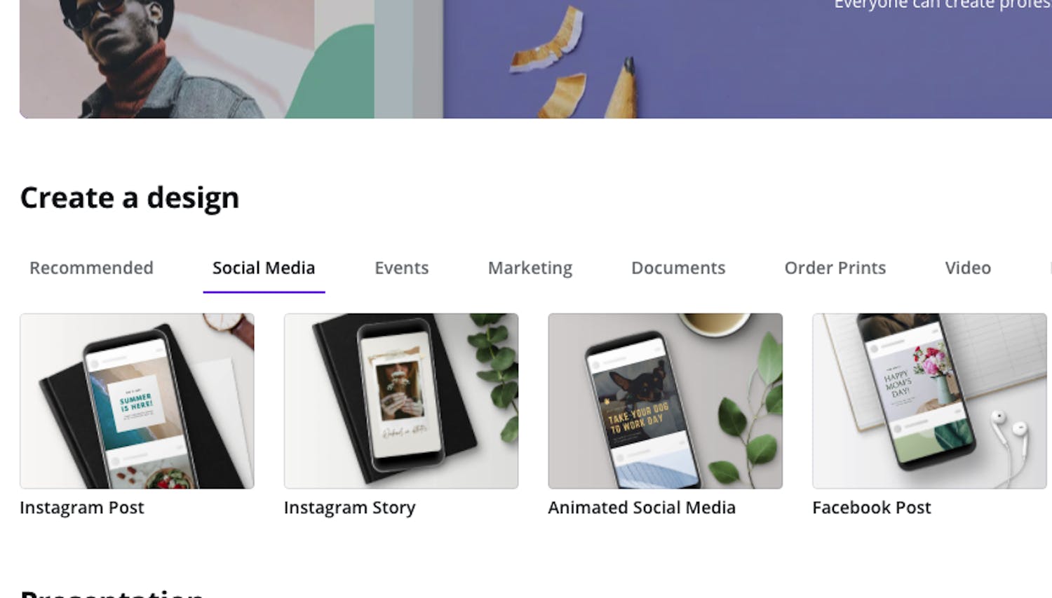 Brug Canva til sociale medier